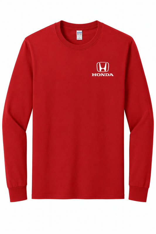 Honda Racing Logo Long Sleeve Tee Red //speedgear.com/cdn/shop/files/5400-TrueRed-HM6111.png?v=1782414580