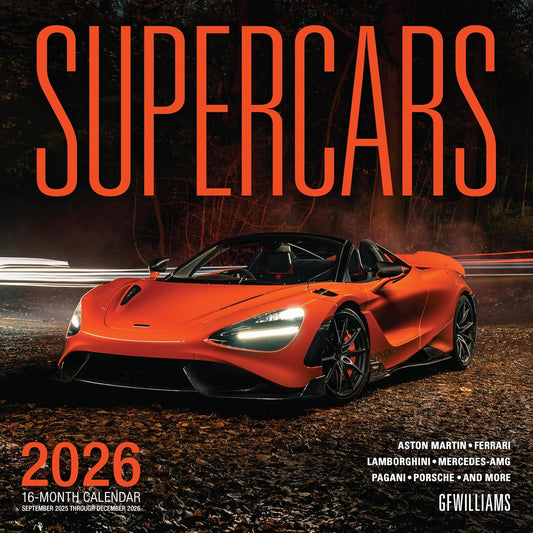 2026 Super Cars Wall Calendar
