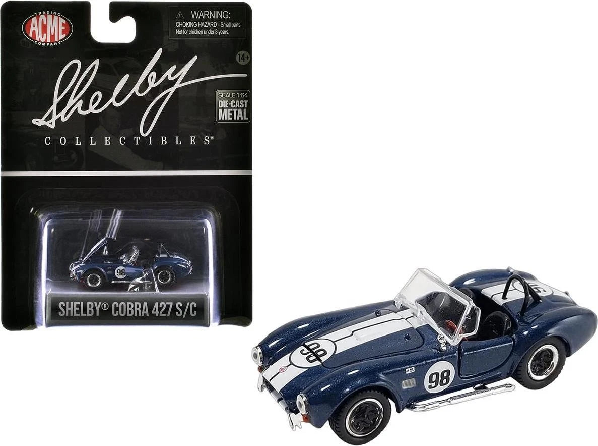 1:64th Shelby Cobra 427 S/C #98 Blue with White Stripes