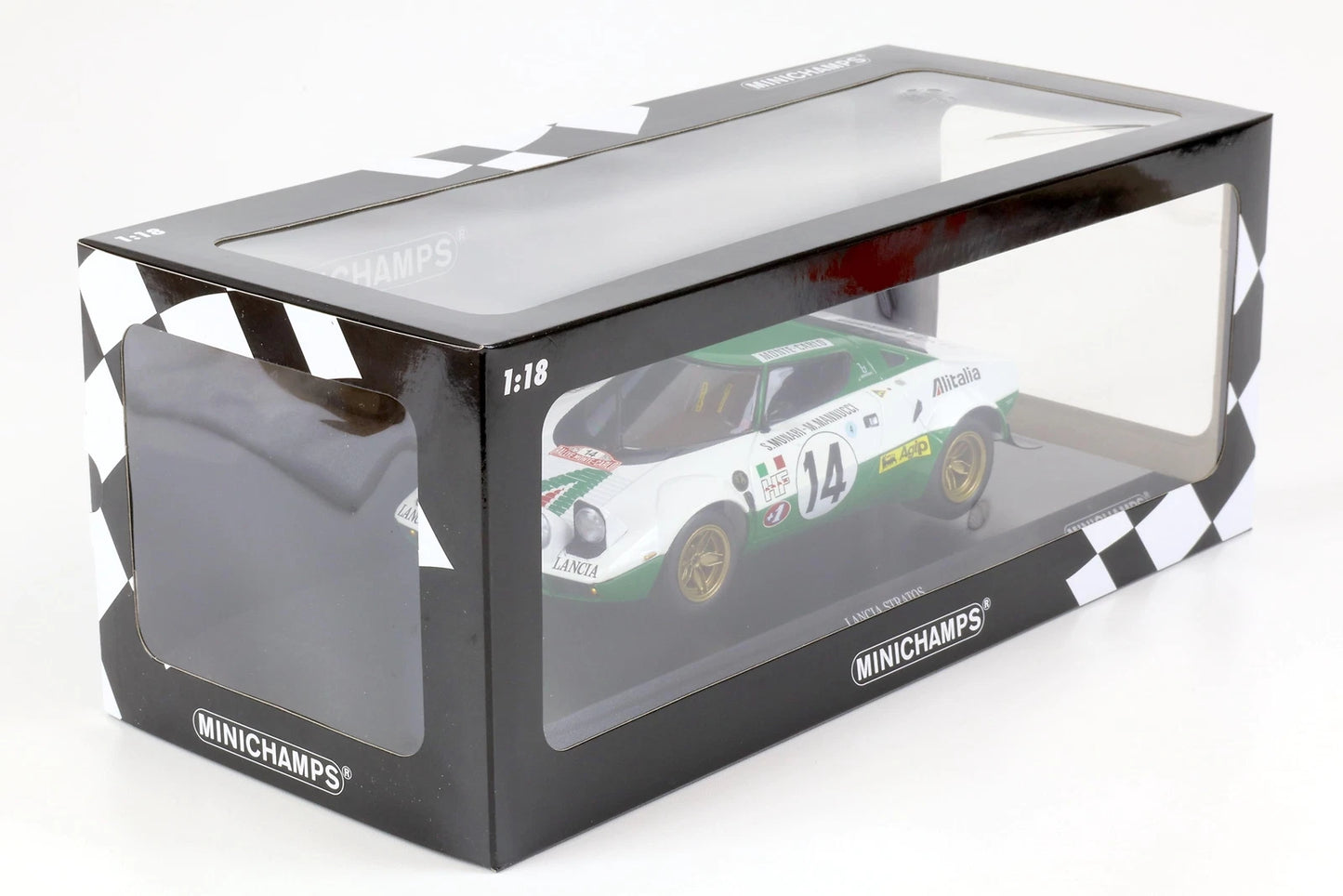 1:18th Lancia Stratos HF #14 Alitalia Monte Carlo 1975 Winner