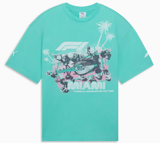 Puma x F1 Pitstop Miami Tee Shirt Aqua