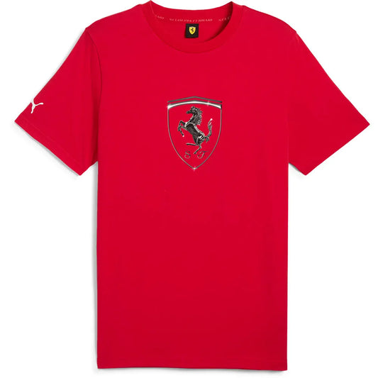 Scuderia Ferrari F1 Ladies Big Shield Tonal Tee Red