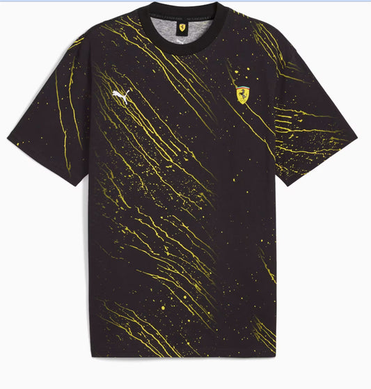 Puma Ferrari Race AOP Shield Tee Black