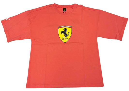 Scuderia Ferrari F1 Ladies Shield Tee Shirt Peach Frost