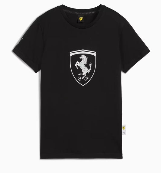 Scuderia Ferrari F1 Ladies Tonal Shield Tee Black