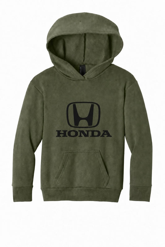 Honda Racing Kids Logo Hoodie Army Green //speedgear.com/cdn/shop/files/HM6037-75377-OlvDrabGn-12-PC68YHOlvDrabGnFlatFront.jpg?v=1783963998