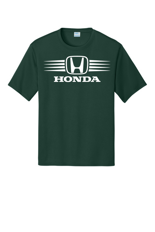 Honda Racing Stripes Performance Tee Forest Green //speedgear.com/cdn/shop/files/HM6133-PC380DarkGreenFlatFront4.png?v=1784119518
