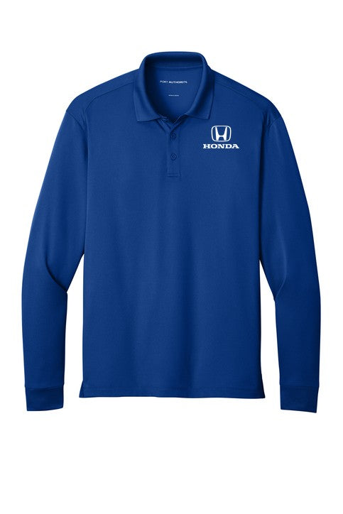Honda Logo Long Sleeve Polo Shirt Royal