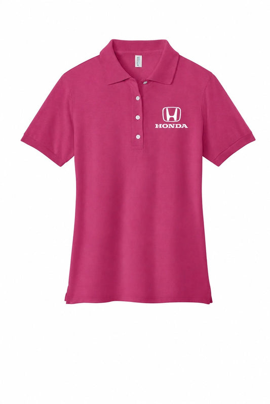 Honda Ladies Polo Shirt Pink //speedgear.com/cdn/shop/files/HM6612-437WCyberPinkFlatFront.jpg?v=1784032172