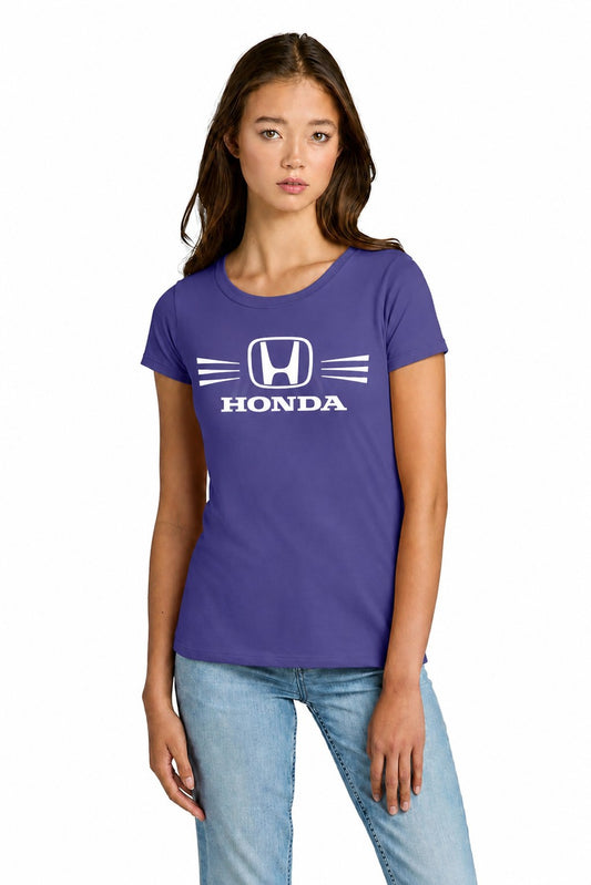 Honda Racing Ladies Round Neck Tee Purple //speedgear.com/cdn/shop/files/HM6634-NL1510PurpleRushModelFront.jpg?v=1784041669