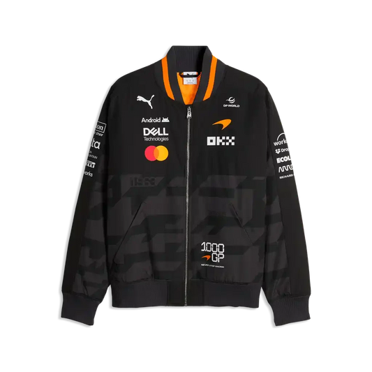 McLaren Racing F1 1000th Race - Miami GP Team Bomber Jacket //speedgear.com/cdn/shop/files/ML6412.webp?v=1777400867