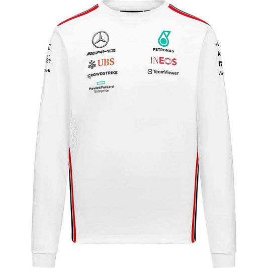 Mercedes AMG Petronas F1 L/S Driver Team White Tee 2023 //speedgear.com/cdn/shop/files/MZ3114.jpg?v=1748889271