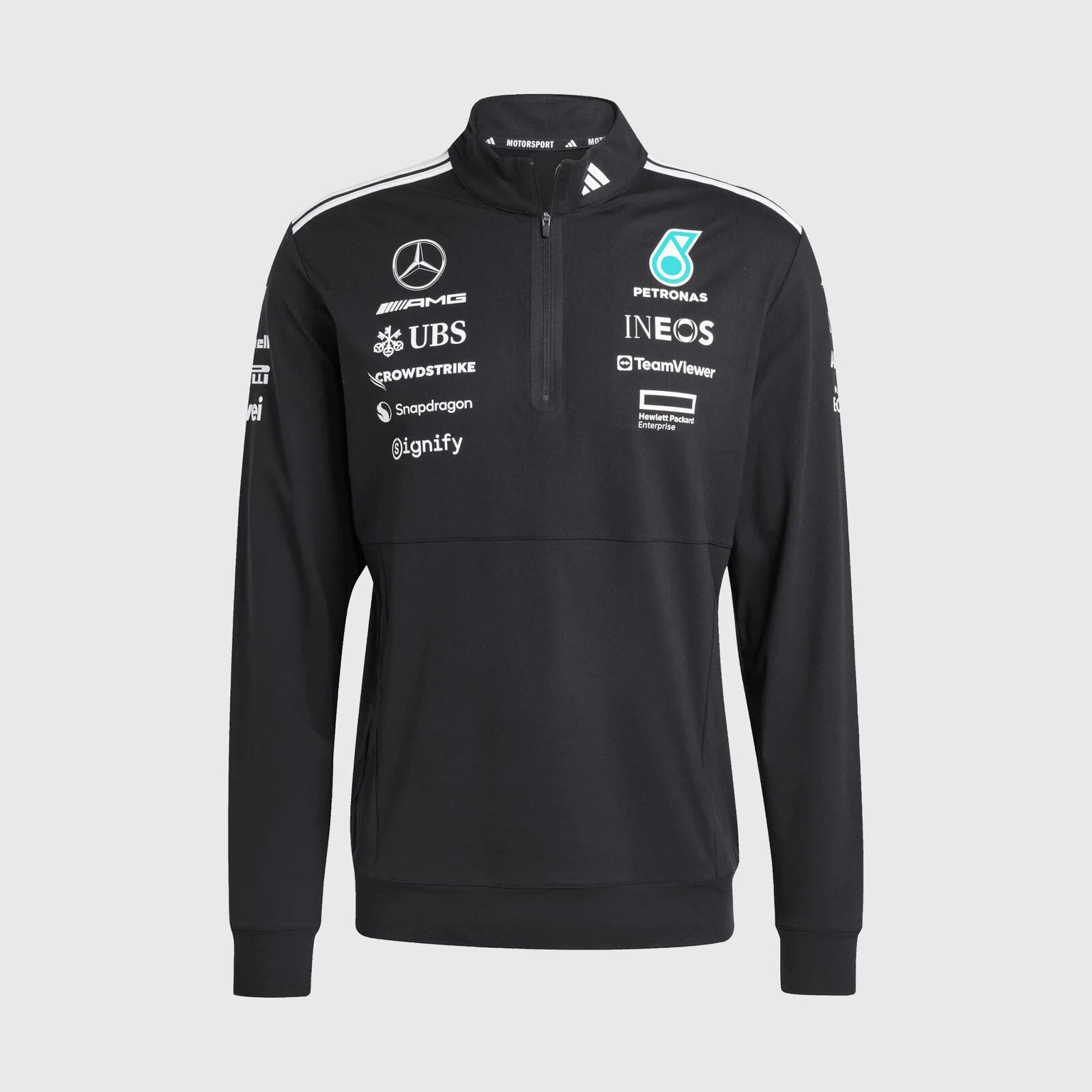 Adidas Mercedes AMG F1 Team 1/4 Zip Sweatshirt 2025 Black – Speedgear