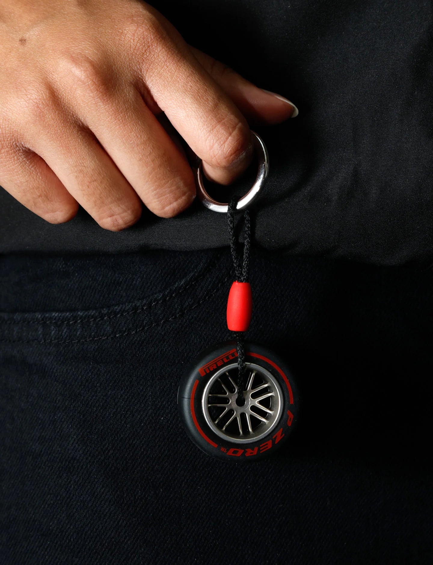 Pirelli Super Soft Tire Keychain Red