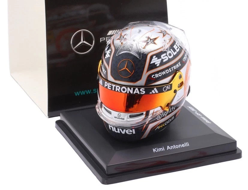 1:5th Mercedes AMG Petronas F1 Kimi Antonelli British 2025 Mini Helmet