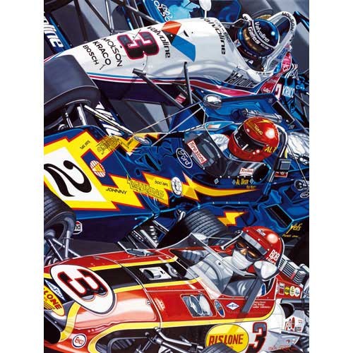 The Unser Family Nine Wins Lithograph