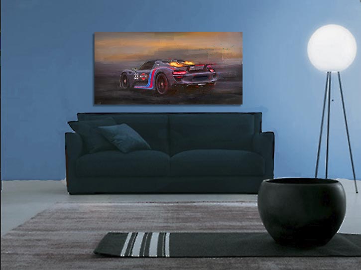 Porsche 918 Afterburns On Canvas Print