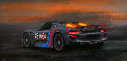 Porsche 918 Afterburns On Canvas Print