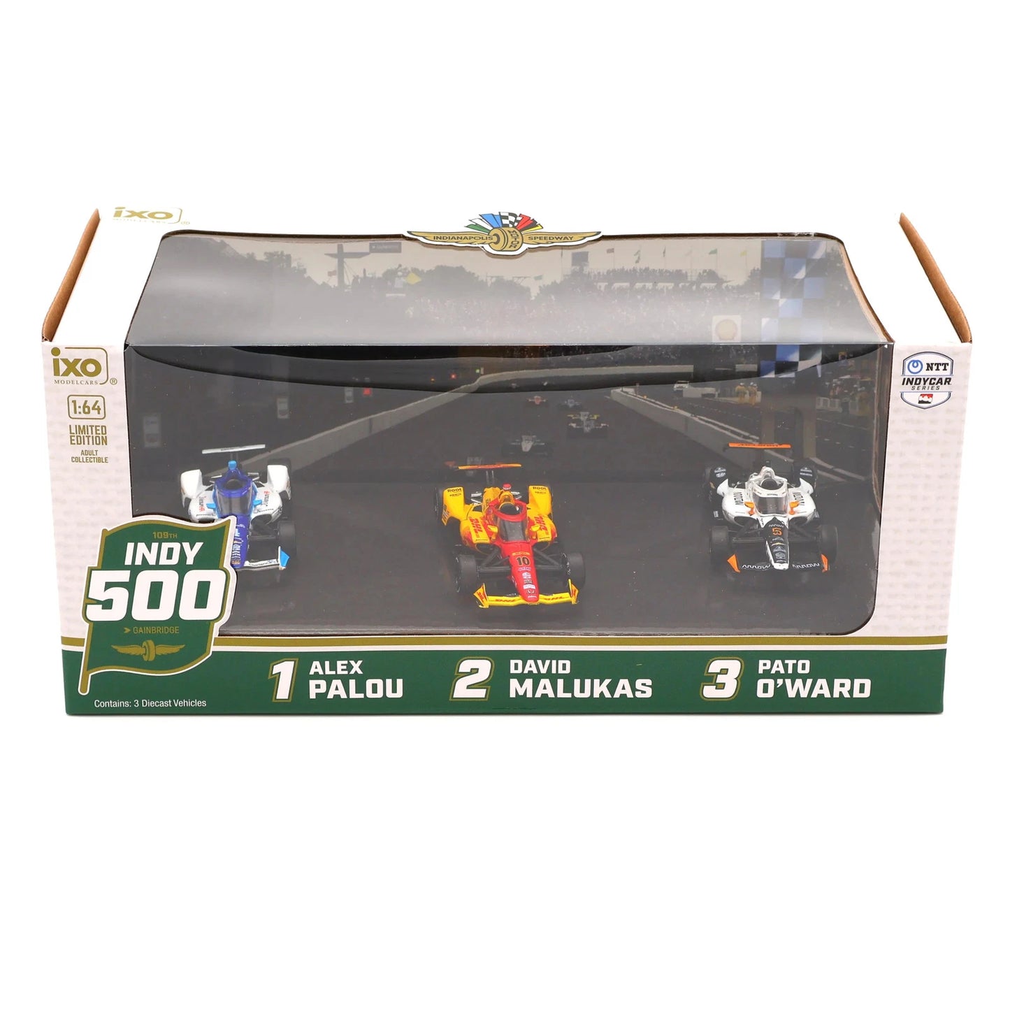 1:64 Indianapolis 500 Podium 3-Car Set 2025