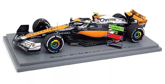 1:43 McLaren MCL60 Lando Norris British GP 2023 with PitBoard