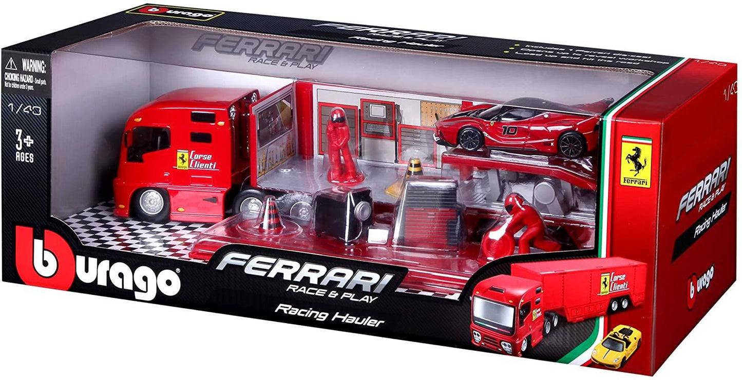 1:43rd Ferrari Race Hauler and Trailer Set