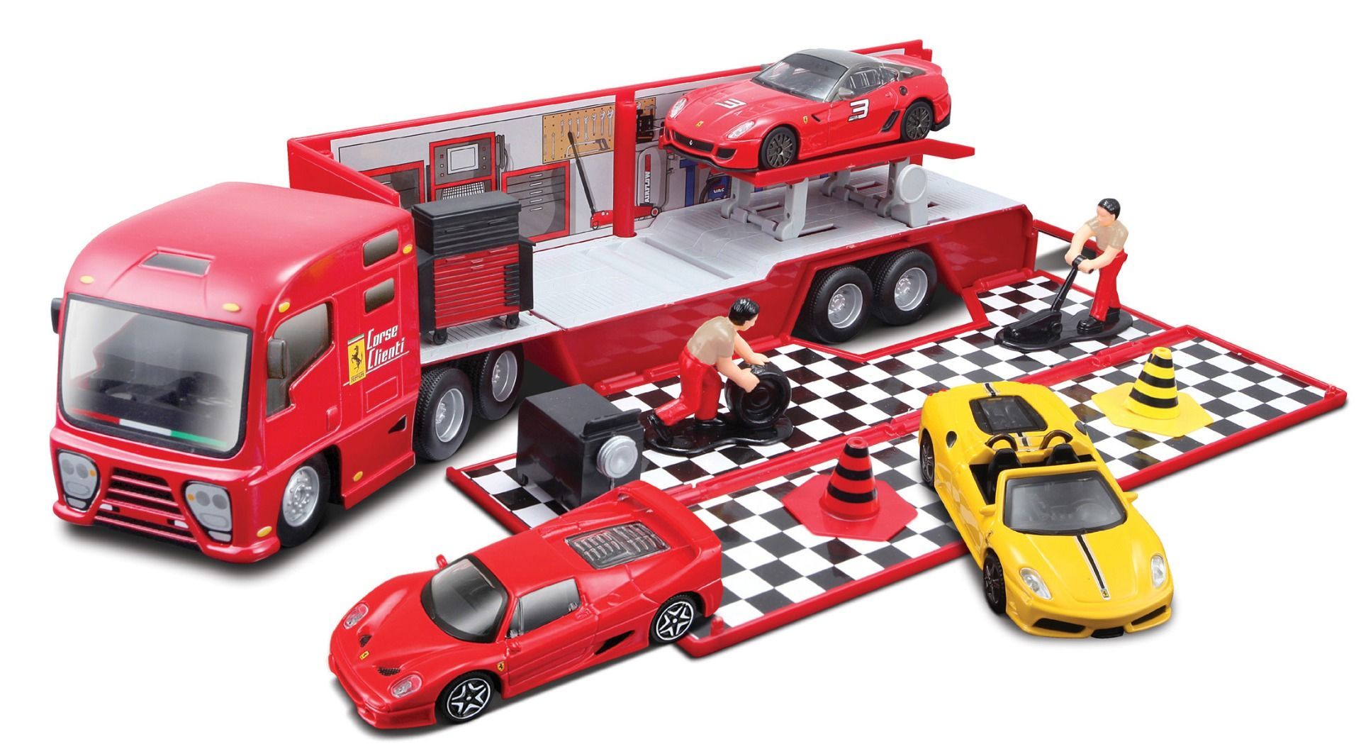 Speedgear Racing 1:43rd Ferrari Race Hauler and Trailer Set – Speedgear