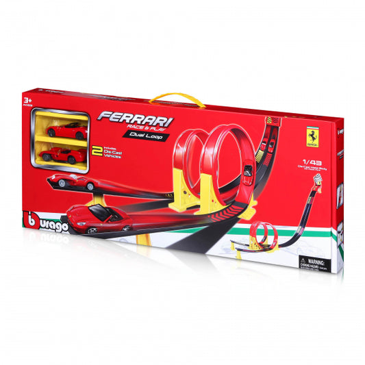 1:43rd Ferrari Race & Play Dual Loop Set (2 cars) //speedgear.com/cdn/shop/files/DT6801.jpg?v=1773340097
