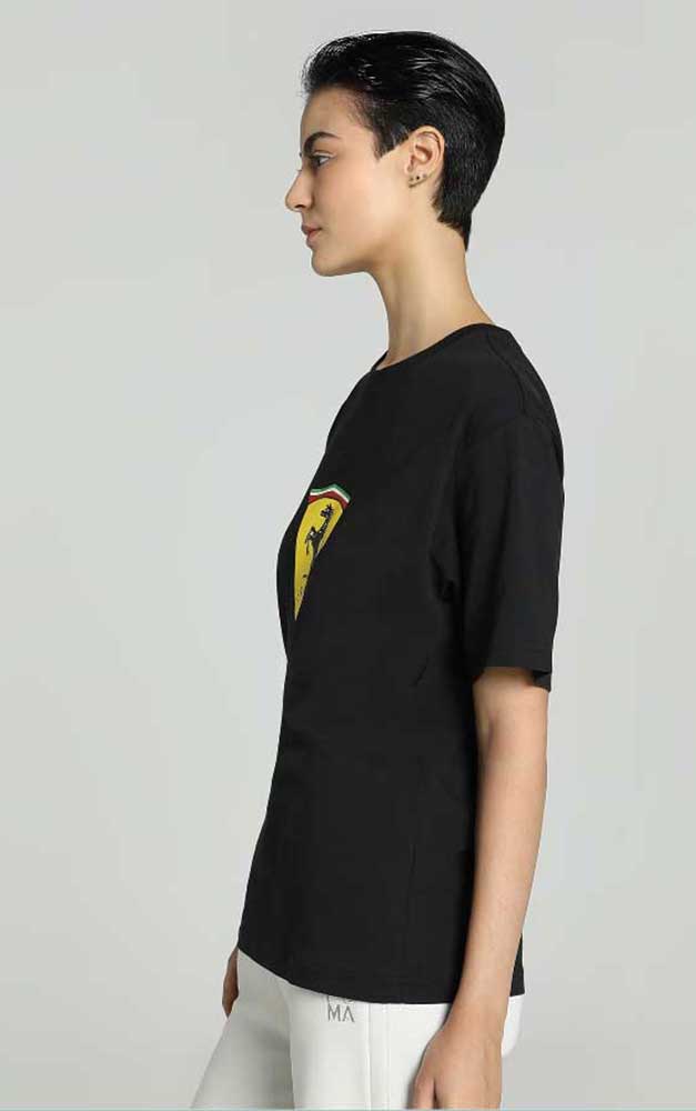 Puma Ferrari Ladies Shield Oversized Tee Black