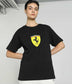 Puma Ferrari Ladies Shield Oversized Tee Black