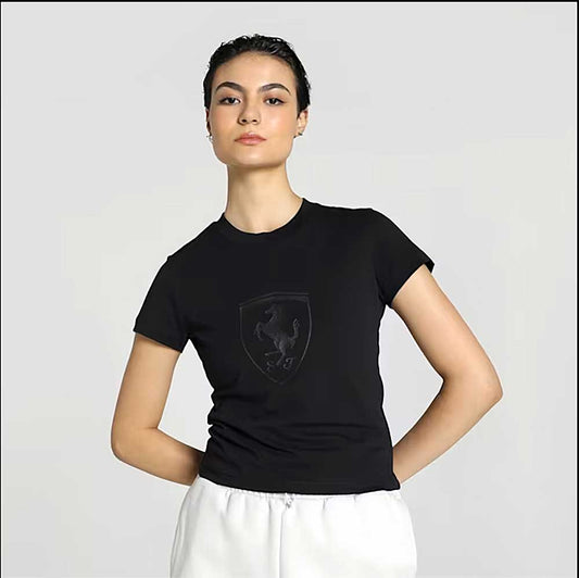 Puma Ferrari Ladies Shield Babydoll Tee Black