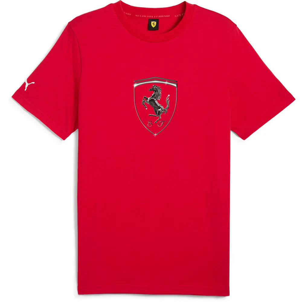 Scuderia Ferrari F1 Ladies Big Shield Tonal Tee Red