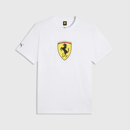 Scuderia Ferrari F1 Shield Tee Shirt White //speedgear.com/cdn/shop/files/FR6113.webp?v=1774876879