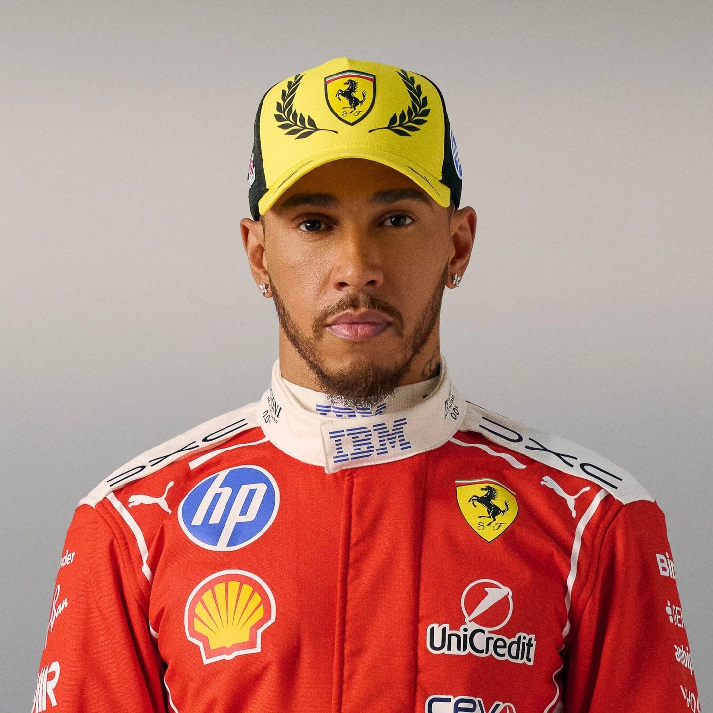 Scuderia Ferrari F1 Lewis Hamilton #44 Silverstone GP Hat Yellow