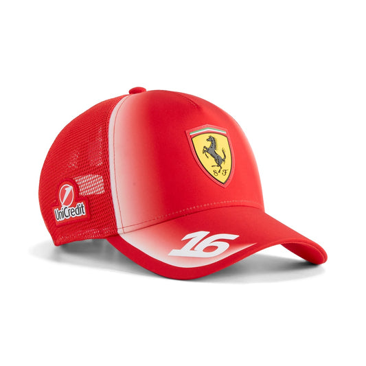 Scuderia Ferrari F1 Charles LeClerc #16 Hat Red //speedgear.com/cdn/shop/files/FR6513_ffa24d76-1d90-487f-b37b-e28caaf42eb0.jpg?v=1772539628