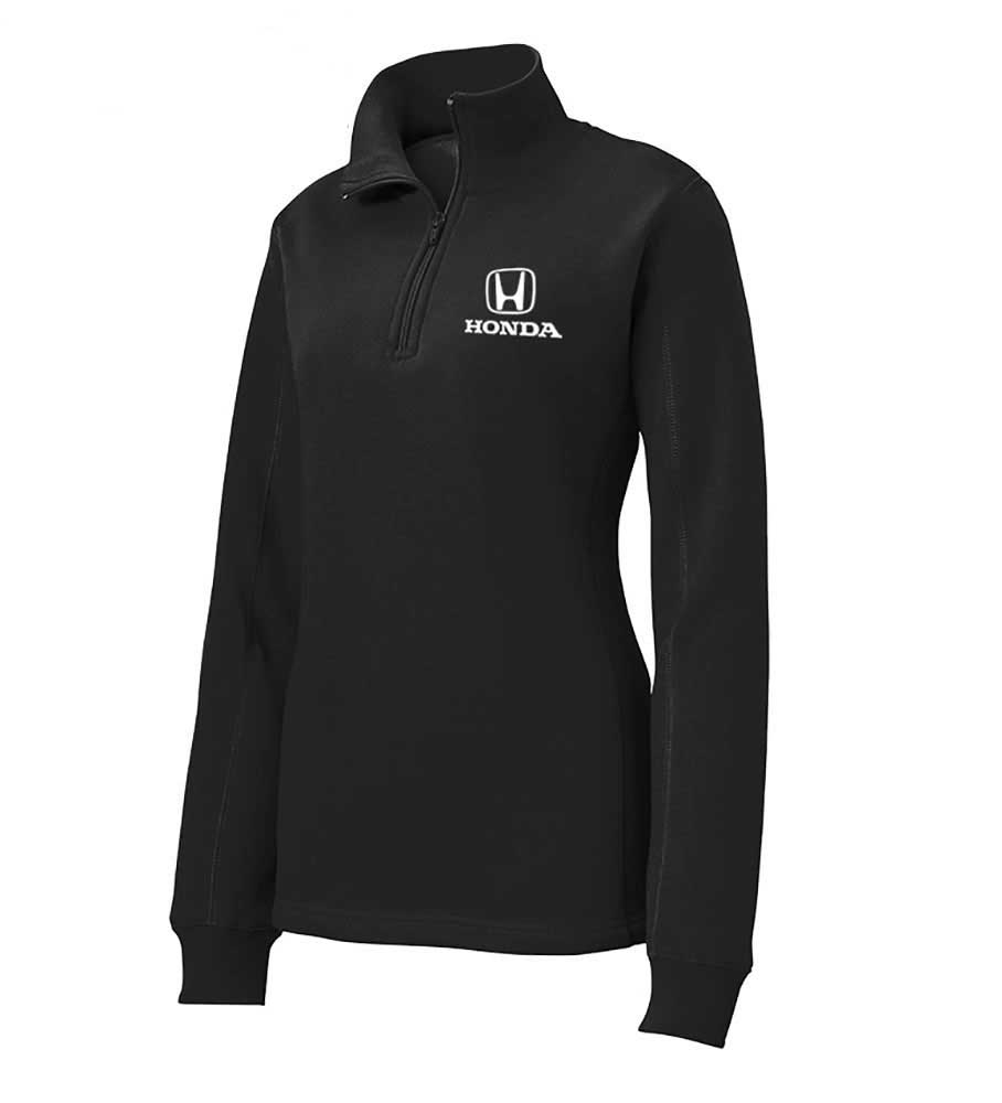 Honda Ladies Black Quarter Zip Sweater