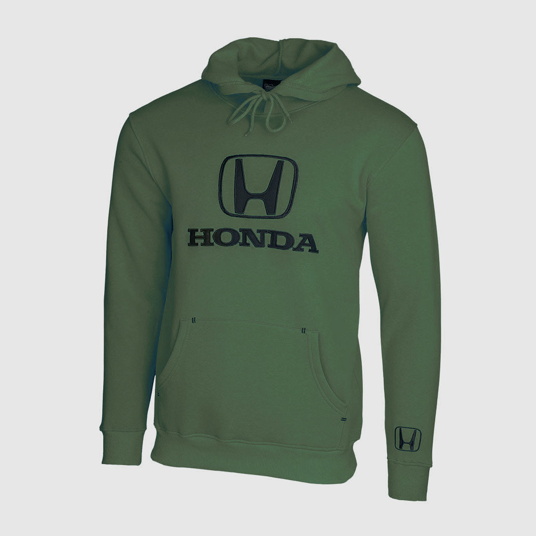 Honda Army Green Hooded Embroidered Sweatshirt