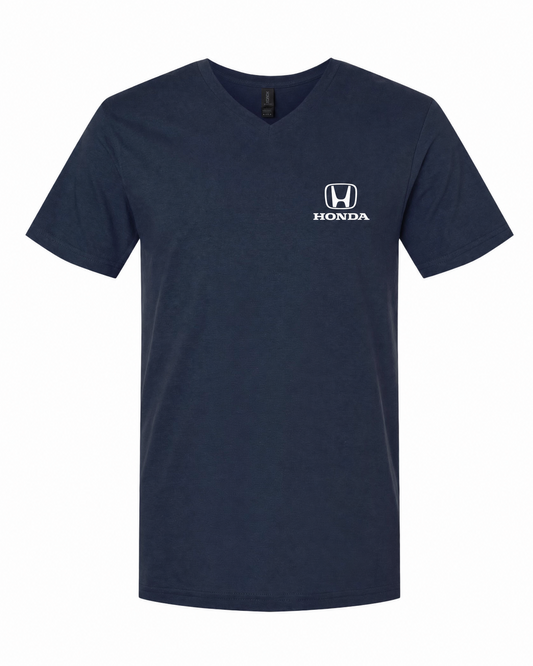 Honda Racing Logo Vneck Tee Navy //speedgear.com/cdn/shop/files/HM6149-gildan64V00-S_Navy-tee.png?v=1786637745