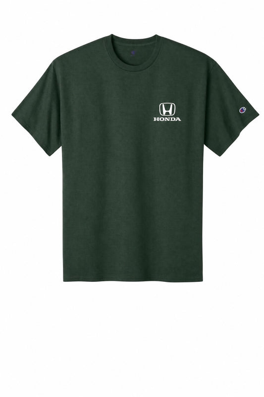Honda Racing Champion Logo Tee Shirt Hunter Green //speedgear.com/cdn/shop/files/HM6156-DarkGreen-12-CH1000DarkGreenFlatFront.jpg?v=1787849056