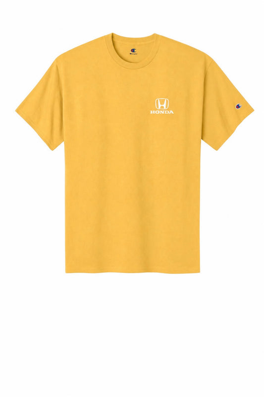 Honda Racing Champion Logo Tee Shirt Yellow //speedgear.com/cdn/shop/files/HM6165-YellowCab-12-CH1000YellowCabFlatFront.jpg?v=1787850453