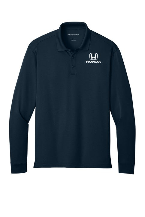 Honda Logo Long Sleeve Polo Shirt Navy //speedgear.com/cdn/shop/files/HM6216-K240LS-Navy.jpg?v=1788530489