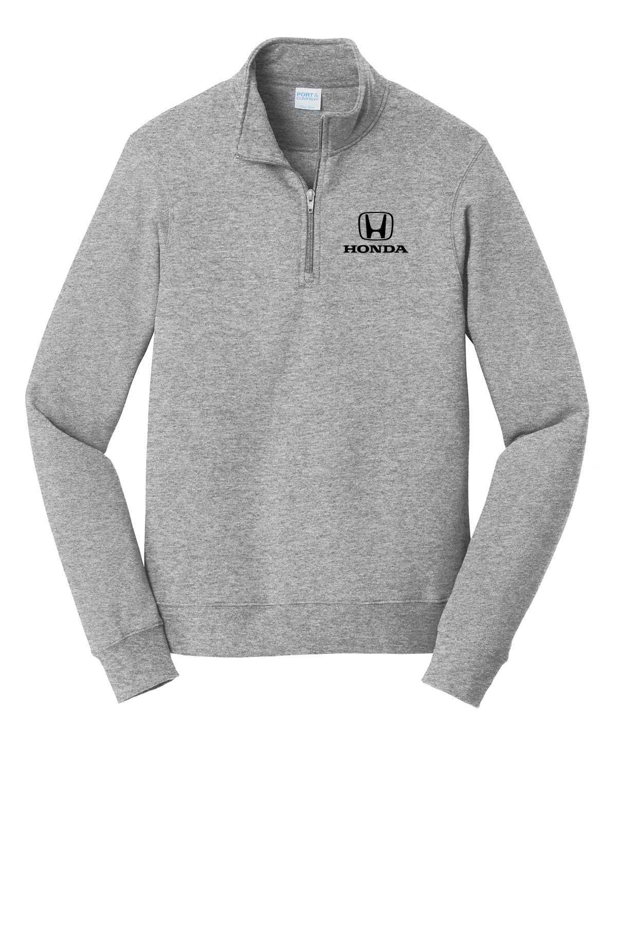 Honda Racing Logo 1/4 Zip Sweatshirt Athletic Grey