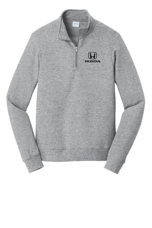 Honda Racing Logo 1/4 Zip Sweatshirt Athletic Grey //speedgear.com/cdn/shop/files/HM6330-PC850QAthleticGreyFront_1200W.jpg?v=1788525748