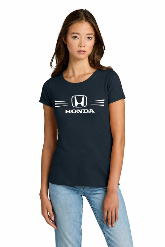 Honda Racing Ladies Round Neck Tee Navy //speedgear.com/cdn/shop/files/HM6632-NL1510MdntNavyModelFront.jpg?v=1784041515
