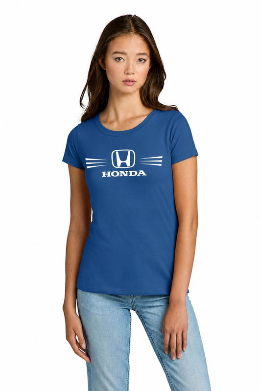 Honda Racing Ladies Round Neck Tee Royal //speedgear.com/cdn/shop/files/HM6636-NL1510RoyalModelFront.jpg?v=1784042825