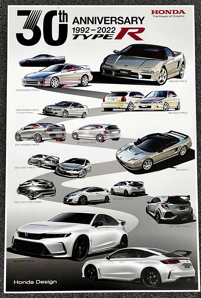 Honda Vintage Culture 30th Anniversary Type R Poster - White