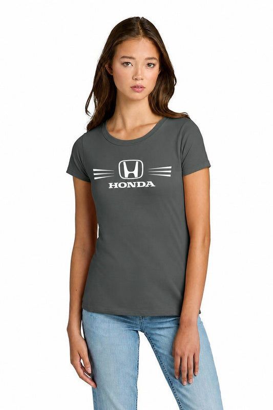 Honda Racing Ladies Round Neck Tee Dark Grey //speedgear.com/cdn/shop/files/Hm6629-NL1510DarkGrayModelFront.jpg?v=1784041317