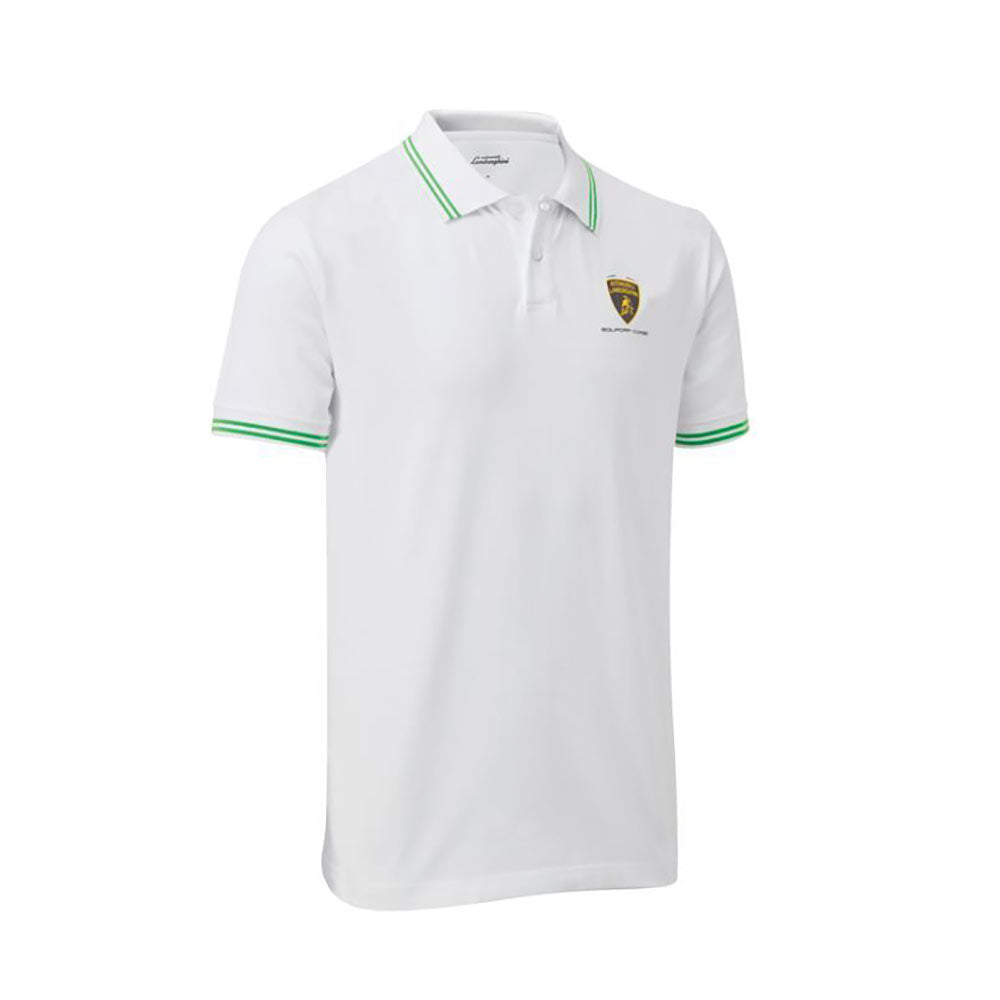 Lamborghini Squadra Corse Travel Polo Shirt White