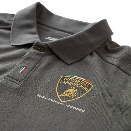 Lamborghini Squadra Corse Travel Polo Shirt Grey