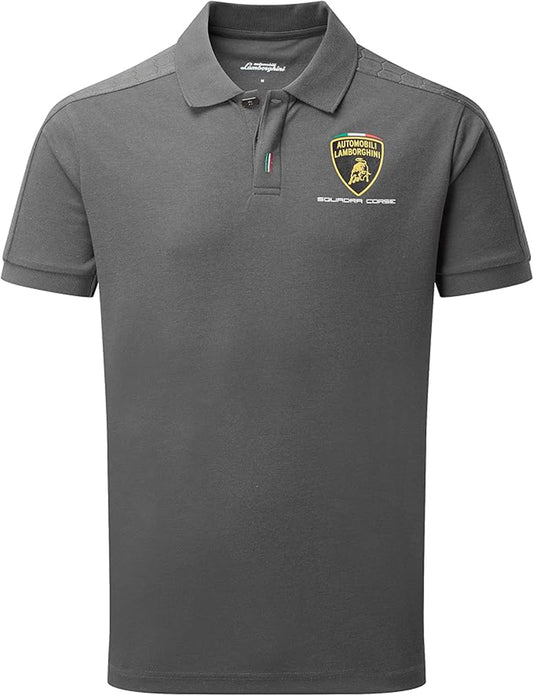 Lamborghini Squadra Corse Travel Polo Shirt Grey