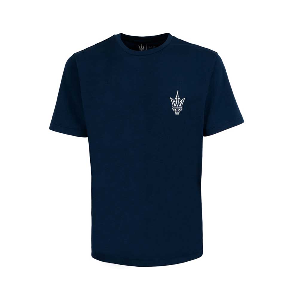 Maserati Trident Logo Tee Shirt Navy